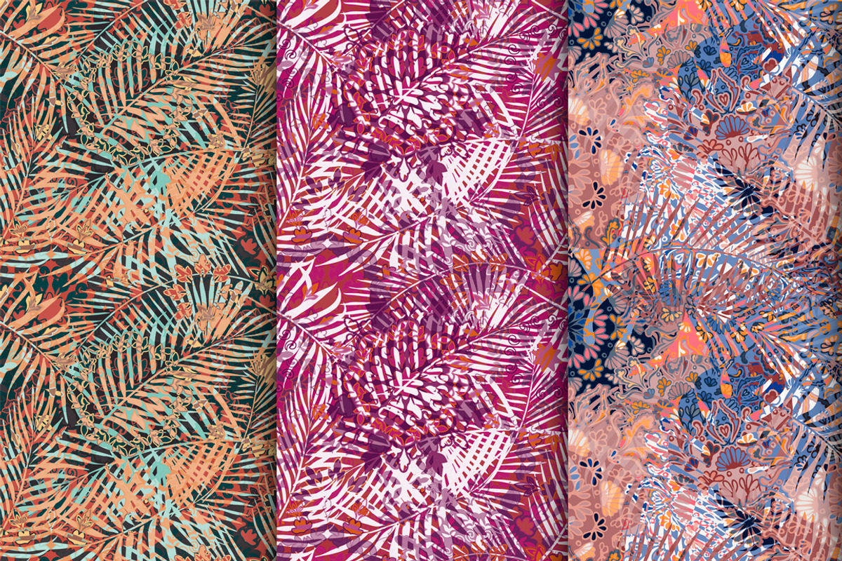 6 trendy tropical pattern., a Pattern Graphic by zeffir (Photo 3 of 3)