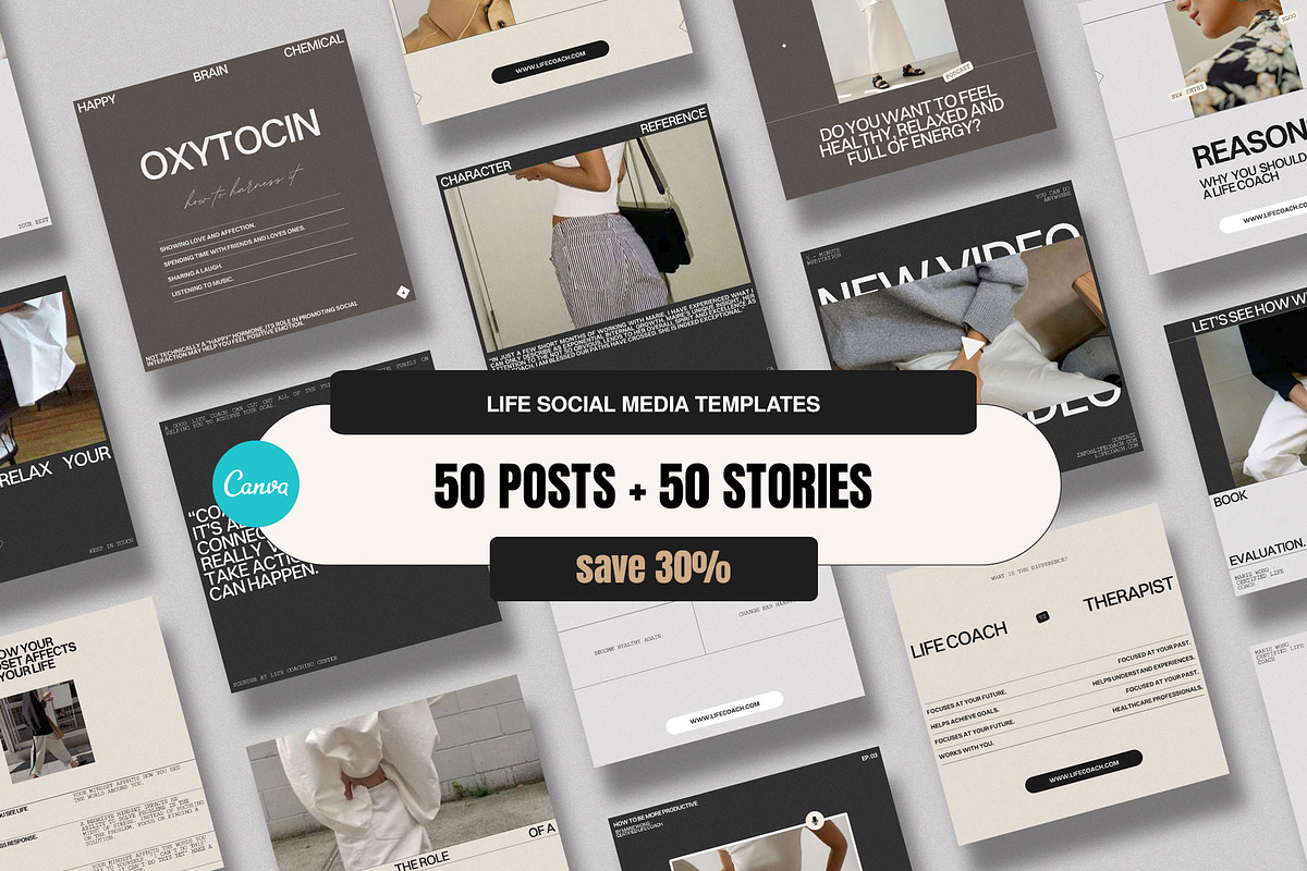 Life Coach Social Media Template, a Social Media Template by Moscovita Studio (Photo 1 of 39)