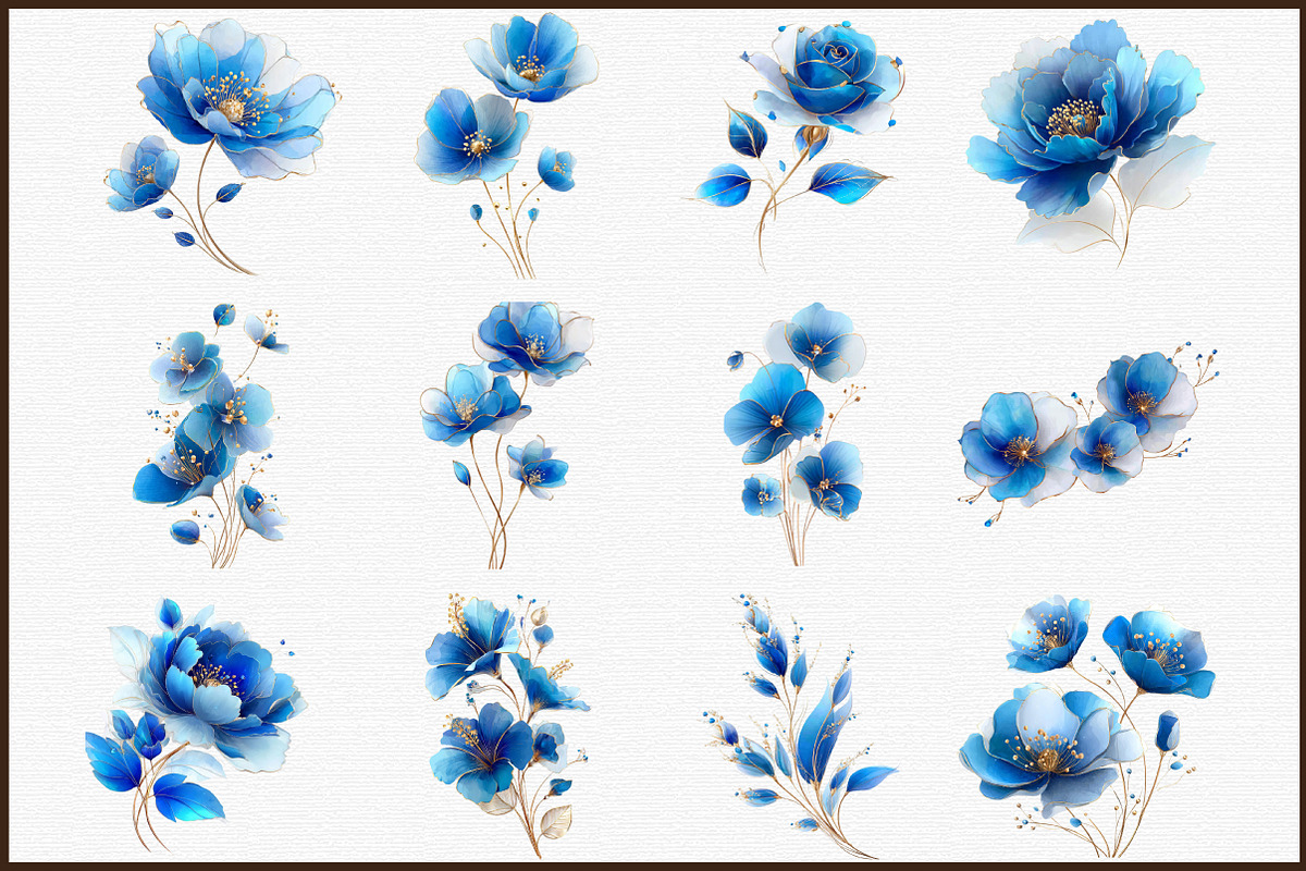 Abstract Flowers Clipart Bundle, an Illustration by Sublimation Artist (Photo 3 of 6)
