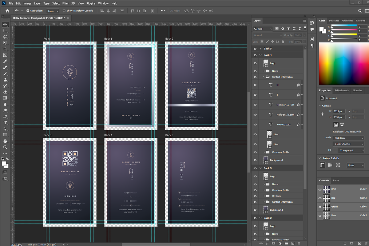 Helix - Modern Business Card, a Business Card Template by Ctrl space studio (Photo 6 of 9)