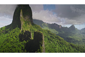 Aerial drone flight over mountain, a Nature Photo by Goinyk