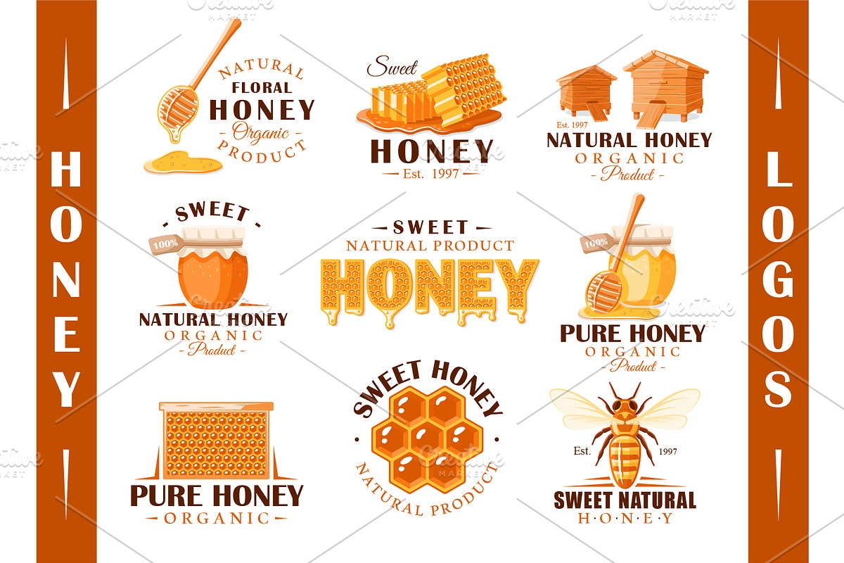 18 Modern Honey Logos Templates, a Branding & Logo Template by Art Design (Photo 2 of 11)