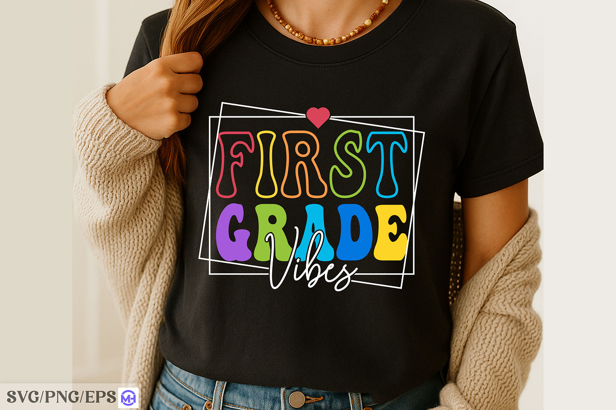 First Grade Vibes SVG Back to School, a Graphic by mh_arif (Photo 1 of 4)