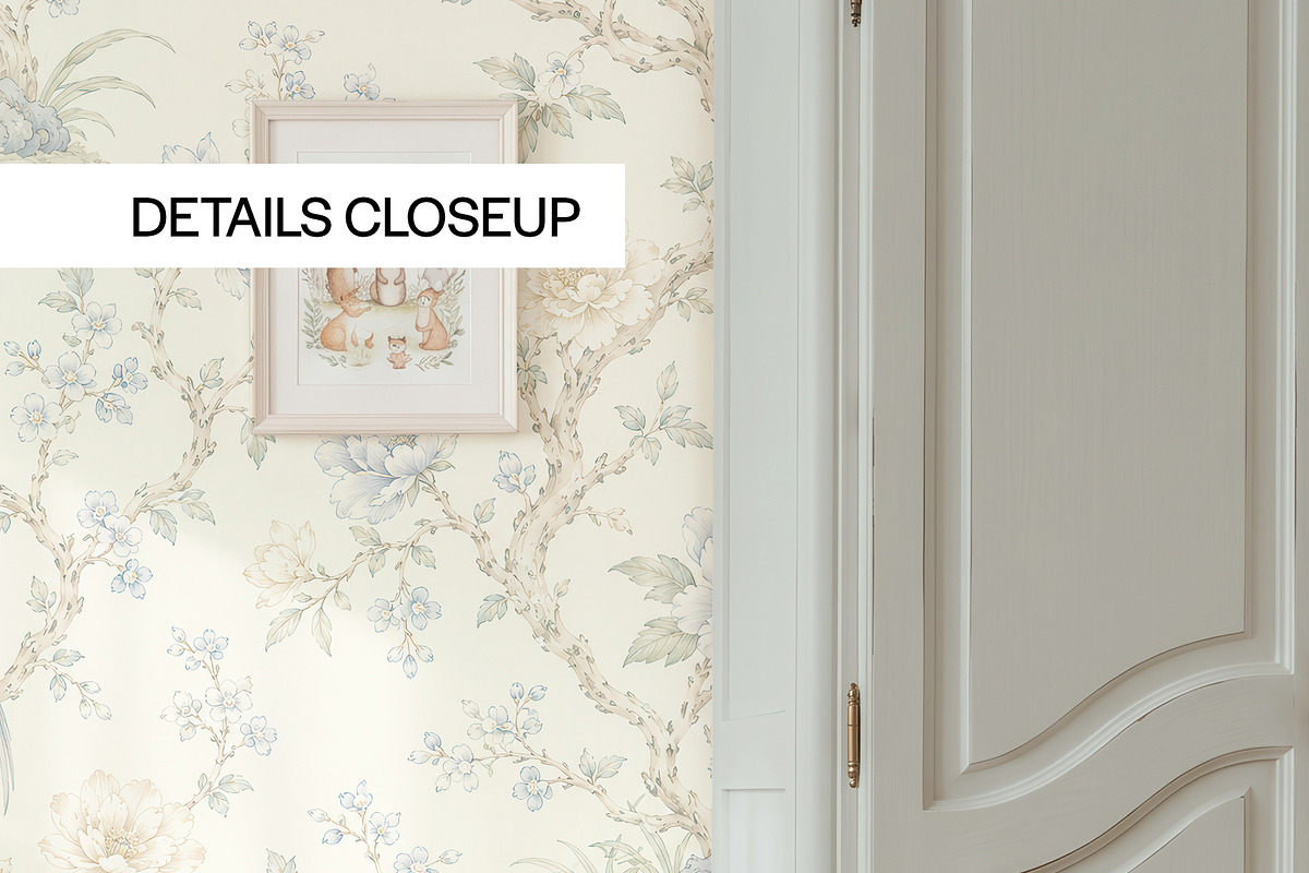 Vintage Nursery Wallpaper Mockup PSD, a Household Mockup by 1001 mockups (Photo 3 of 14)