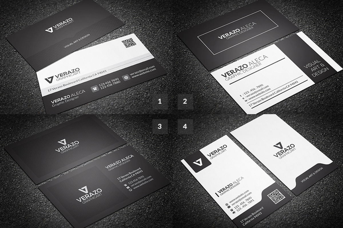 Black & White Business Card Bundle, a Business Card Template by Verazo (Photo 2 of 4)