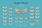 Angel Wings Vector Set, a Decorative Illustration by Gomolach (Thumbnail 1 of 3)