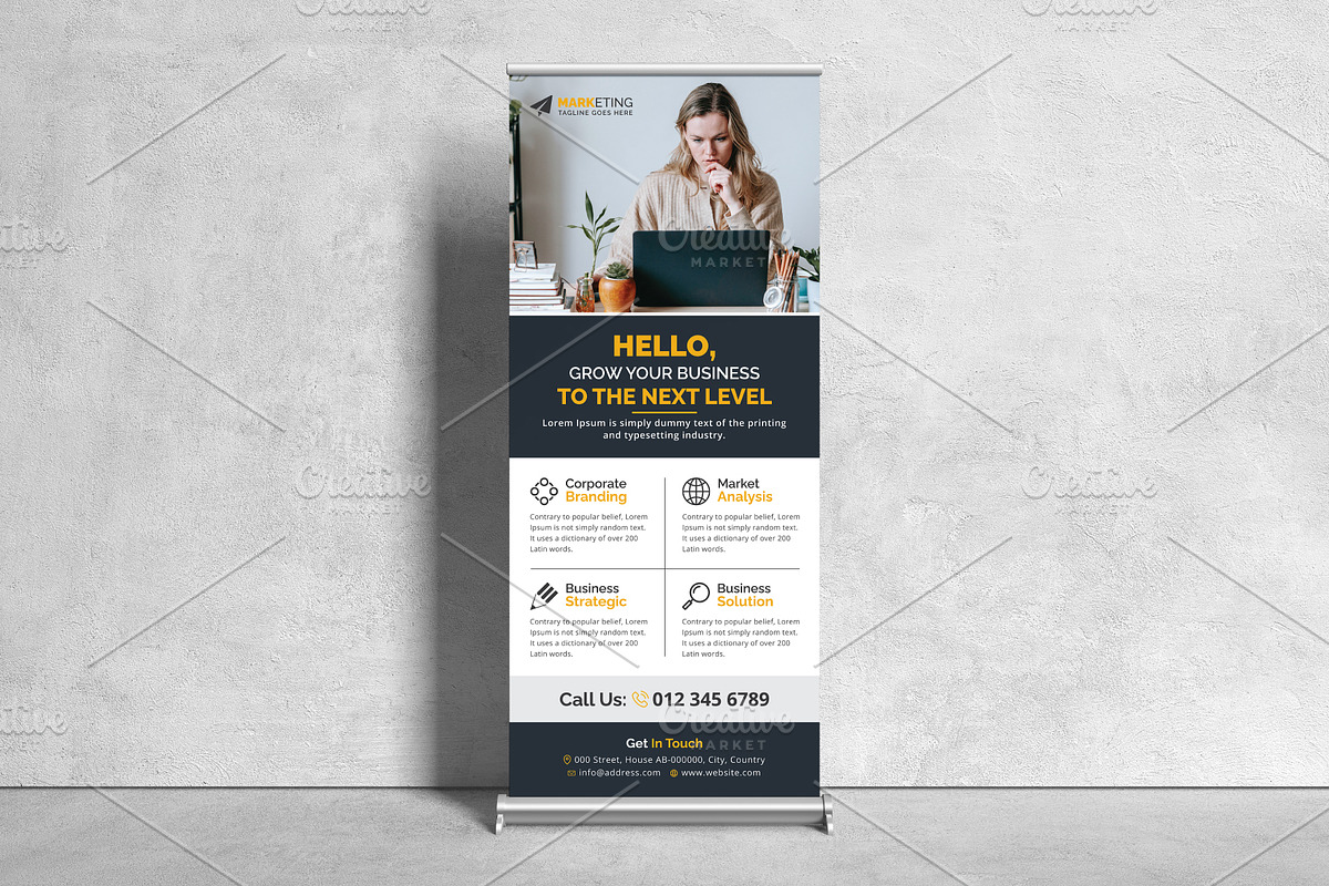 Corporate Business Roll Up Banner, a Print Template by GraphicsBurg (Photo 1 of 3)