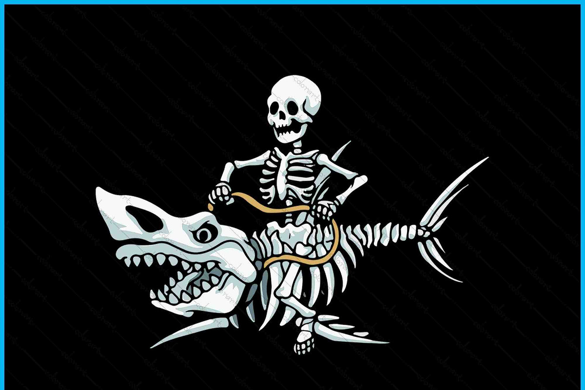 Halloween Shark Skeleton SVG PNG, an Object Graphic by Creativeusart (Photo 2 of 4)