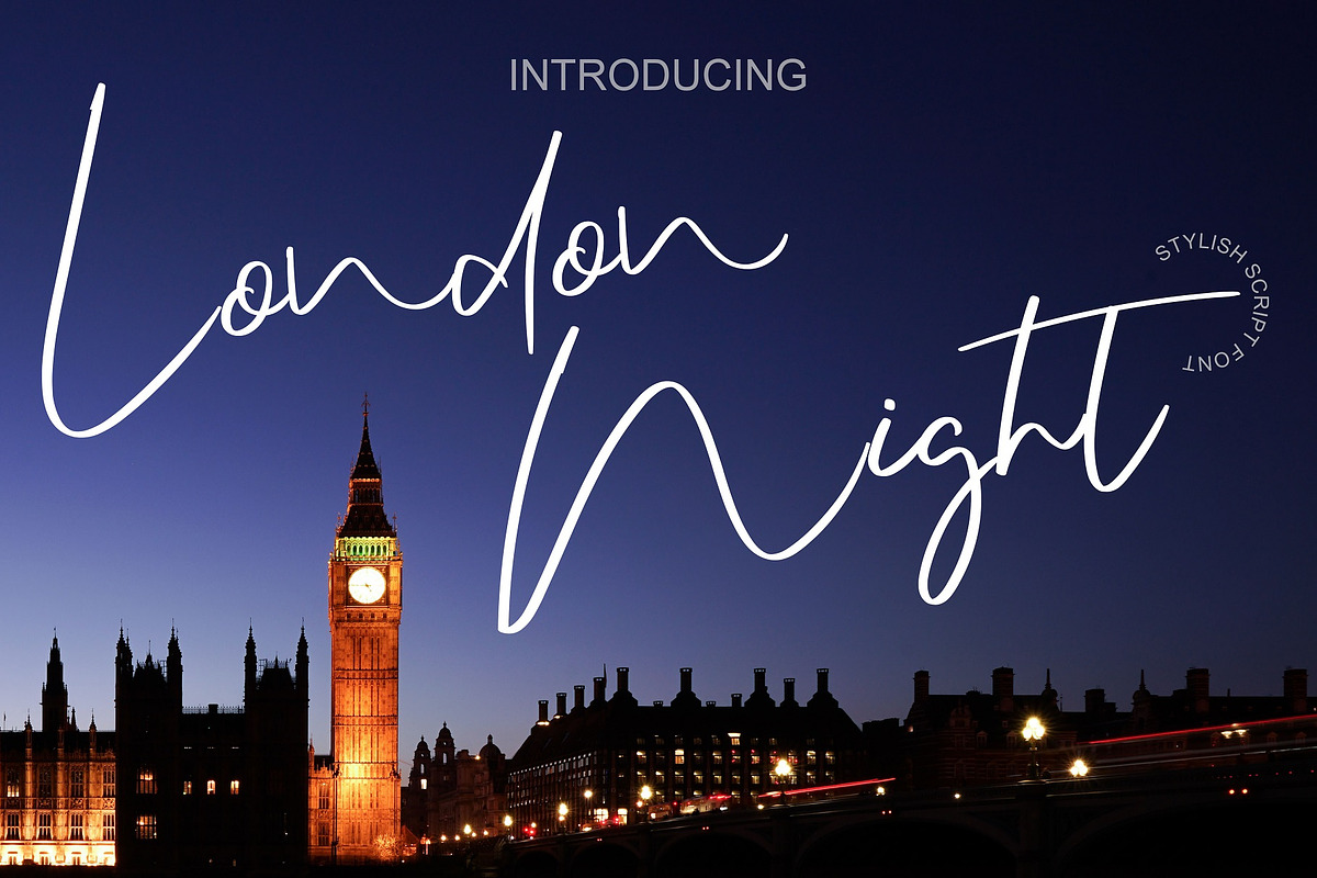 London Night, a Script Font by Anggun Studio (Photo 1 of 6)