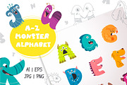 A-Z Monster Alphabet, a Graphic by Mallinka (Thumbnail 1 of 8)