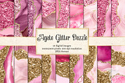 Agate Glitter Dazzle Digital Paper, a Texture Graphic by Digital Curio (Thumbnail 1 of 4)