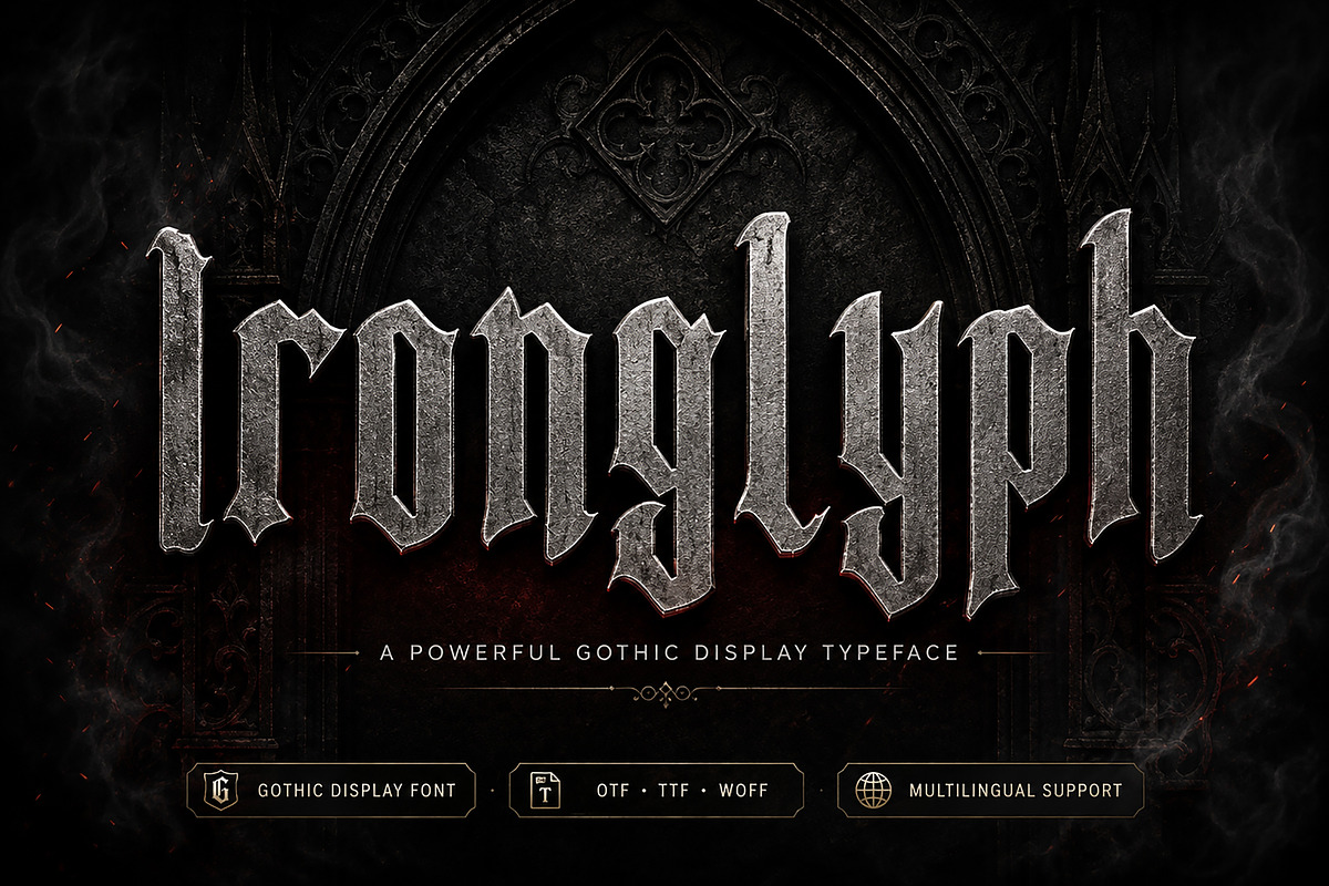 Gothic Blackletter Display Font, a Blackletter Font by Wow Magic (Photo 1 of 5)