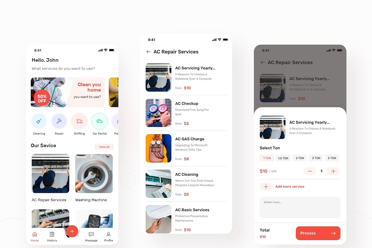 Hola Service UI kit, an UI Kit Template by Graphicalark (Photo 2 of 3)