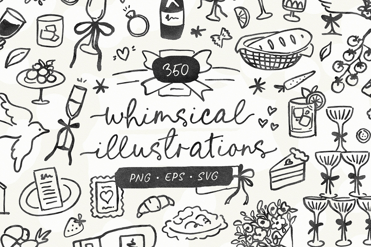 350 Whimsical Illustrations Bundle, a Seasonal Illustration by Pink Coffie (Photo 1 of 19)