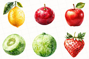 Fruits Watercolor Clipart, an Illustration by OK Design (Thumbnail 5 of 5)