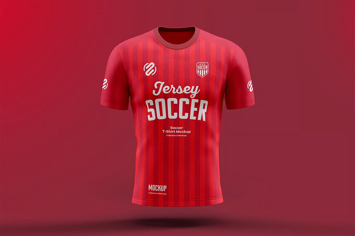 Soccer T-shirt Mock-up, a Shirt Mockup by zippypixelstudio (Photo 2 of 8)