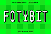 Fotybit - Mono Pixel Condensed, a Sans Serif Font by Griyo Type (Thumbnail 1 of 10)