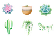 Watercolor Succulent Clipart, an Illustration by CreationArt (Thumbnail 5 of 5)