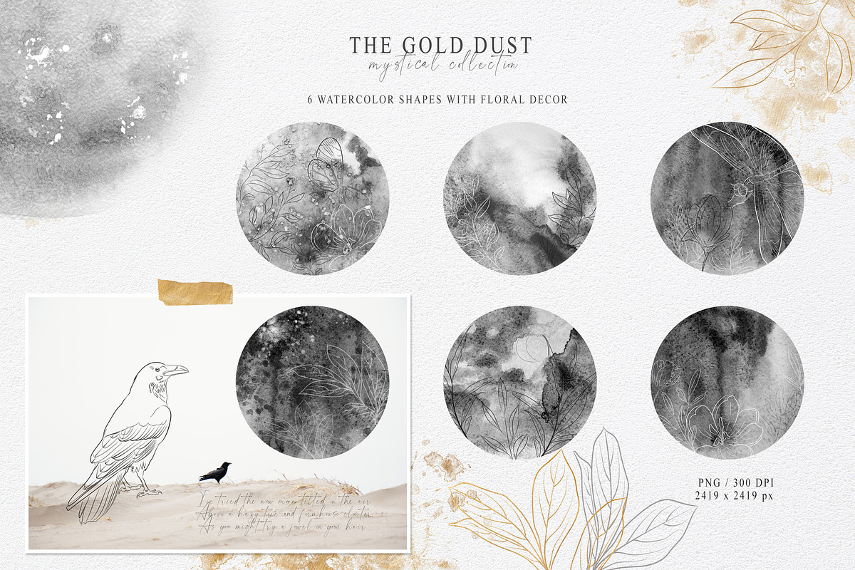 SALE! Watercolor moon collection, a Texture Illustration by Tiana Geo (Photo 3 of 13)