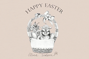 Happy Easter (cute animals), an Animal Illustration by Elena_Sedova (Thumbnail 14 of 14)
