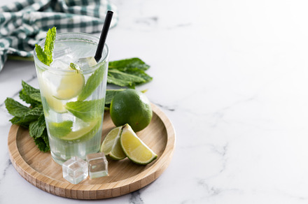 Classic Mojito Cocktail with Lime and Mint