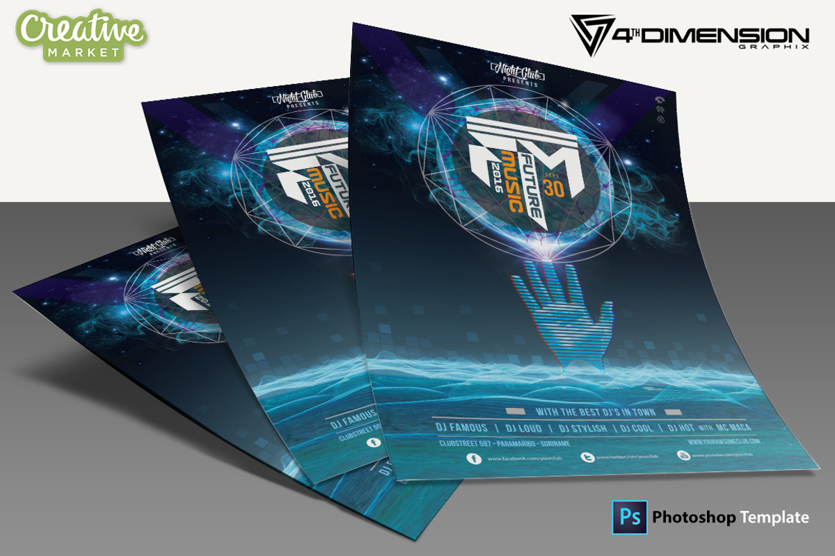 Future Music A4 Flyer Template, a Flyer Template by Ravi Rajcoomar (Photo 3 of 3)