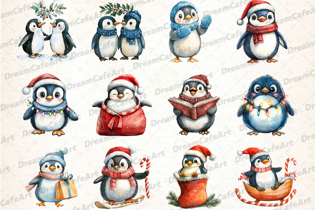 Winter Penguin Christmas Penguin, an Illustration by DreamCafeArt (Photo 2 of 5)