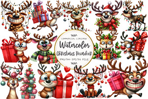 Christmas Reindeer Clipart, an Illustration by OK Design