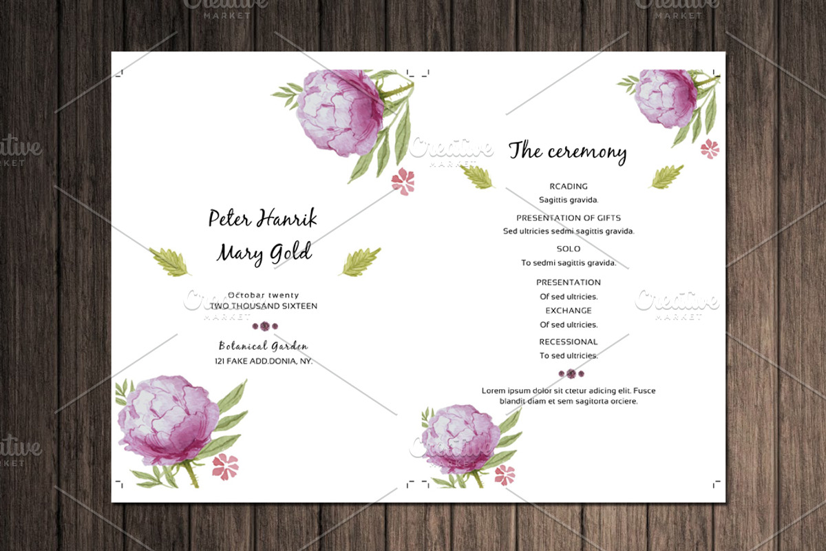 Wedding Fan Program Template, an Invitation Template by retrographix (Photo 4 of 4)