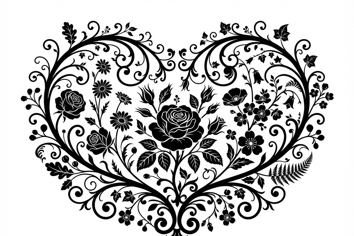 50 Elegant Floral Ornate Silhouette, a Decorative Illustration by Amazin_art (Photo 29 of 30)