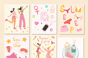 Girls in Pajamas Clipart & Patterns, an Object Graphic by PawLoveArt (Thumbnail 9 of 18)