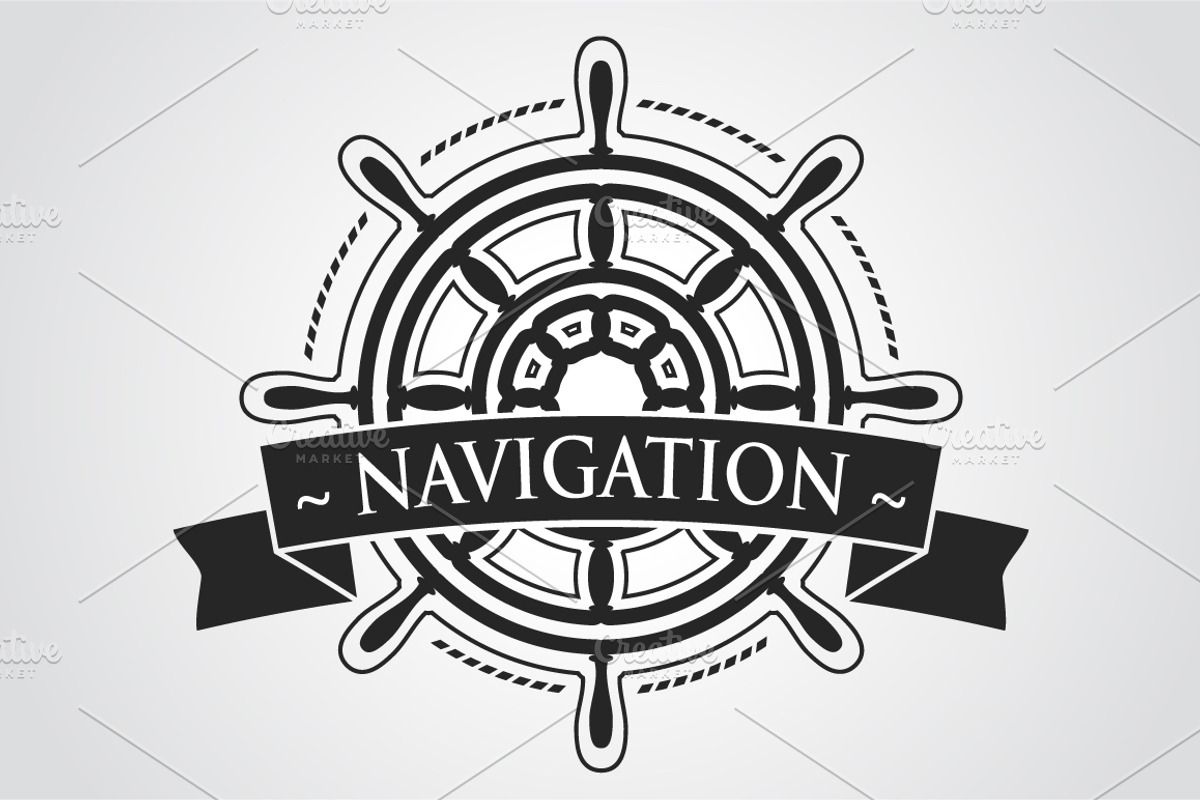 Nautical Logo. Vector Steering Wheel preview 3