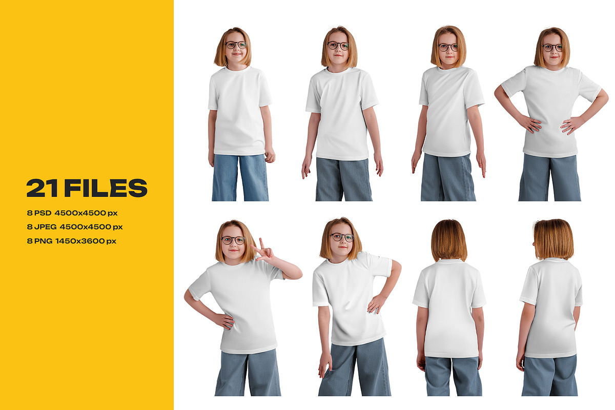 8 Mockups of a Children's T-shirt, a Shirt Mockup by Grow Design Craft Studio (Photo 8 of 8)