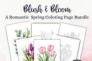 Blush & Bloom Spring Coloring Pages, a Decorative Illustration by Daffodil Dream Studio (Thumbnail 1 of 9)