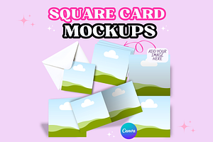 Square Card Mock up Canva Template, a Card Template by GraphiCarola