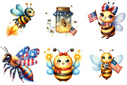 4th of July Bee Clipart, an Illustration by DreamArtGraphic (Thumbnail 5 of 5)