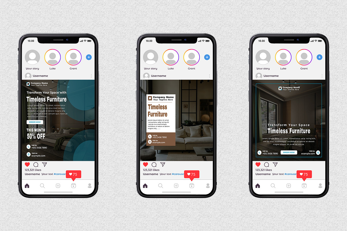 Indoor posts | 100 Posts | Instagram, a Social Media Template by Mohammad Sarfaraz (Photo 9 of 18)