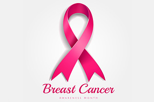 Breast cancer awareness pink ribbon