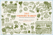 Farmers Market Clipart Naive Vector, a Food Illustration by SunnJaneArt (Thumbnail 1 of 18)