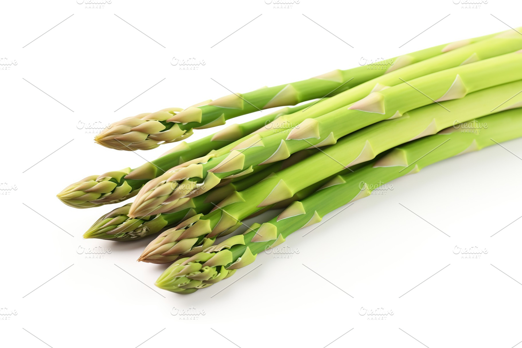 Ripe asparagus on white background, a Food & Drink Photo by AlyaAnd