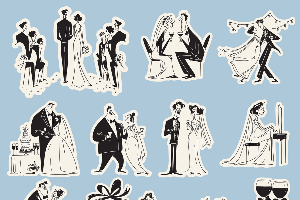 Wedding Collection: 66 Line Art Pack, a Person Illustration by Veyla (Photo 9 of 16)