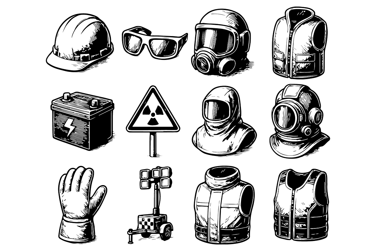 Industrial Safety Gear Set, an Object Graphic by RT Studio (Photo 2 of 4)