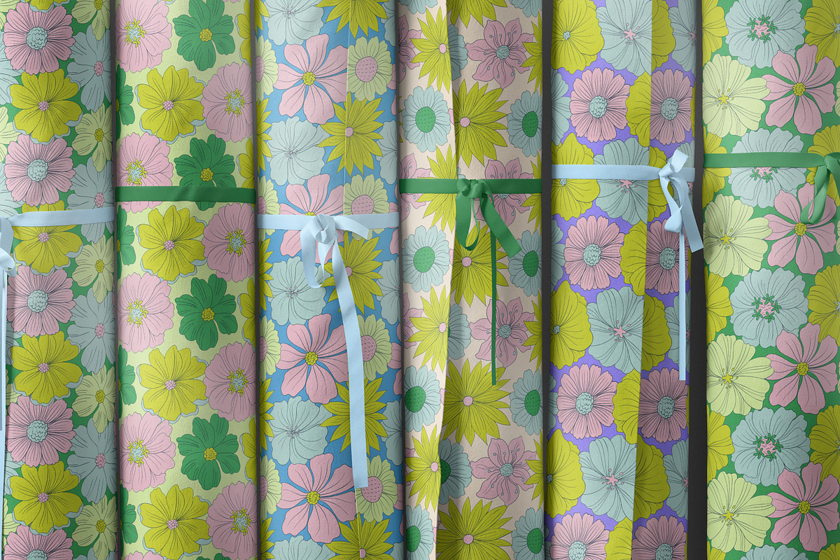 Fresh Summer Retro Floral Patterns, a Pattern Graphic by Tiger and Flower (Photo 16 of 20)