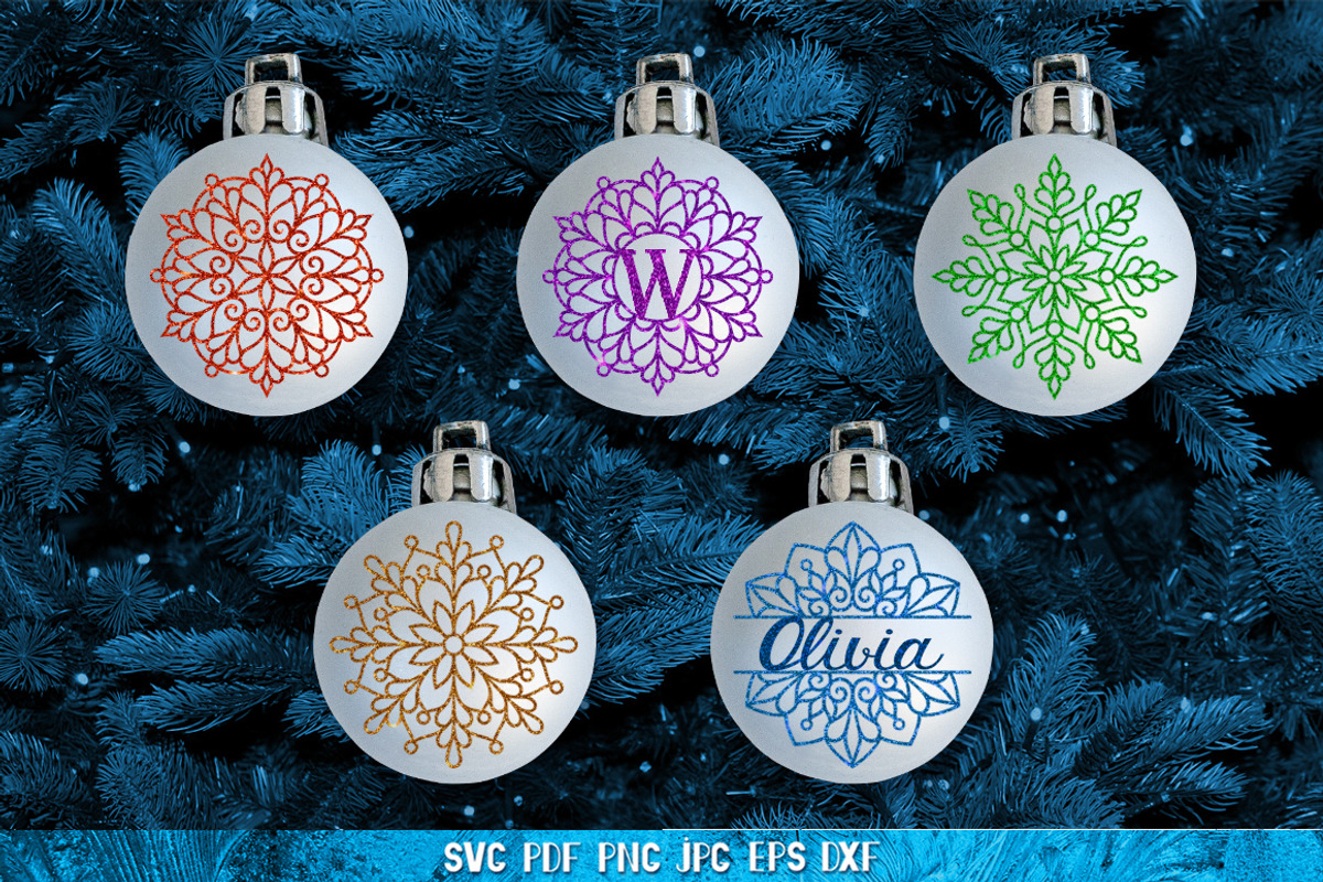 Snowflake Monogram Bundle SVG | Creative Market
