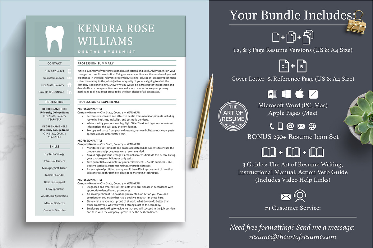 Dental Hygienist Resume | Dentist CV, a Resume Template by The Art of Resume (Photo 2 of 8)