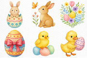 Watercolor Easter Spring Clipart PNG, an Illustration by Craft Nest (Thumbnail 3 of 8)