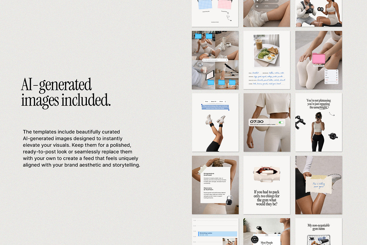 2026 Fitness Instagram Templates, a Social Media Template by Wildnun Studio (Photo 5 of 11)