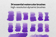Procreate watercolor bundle, a Brush Add-On by Endete & Mazak brushes (Thumbnail 3 of 10)