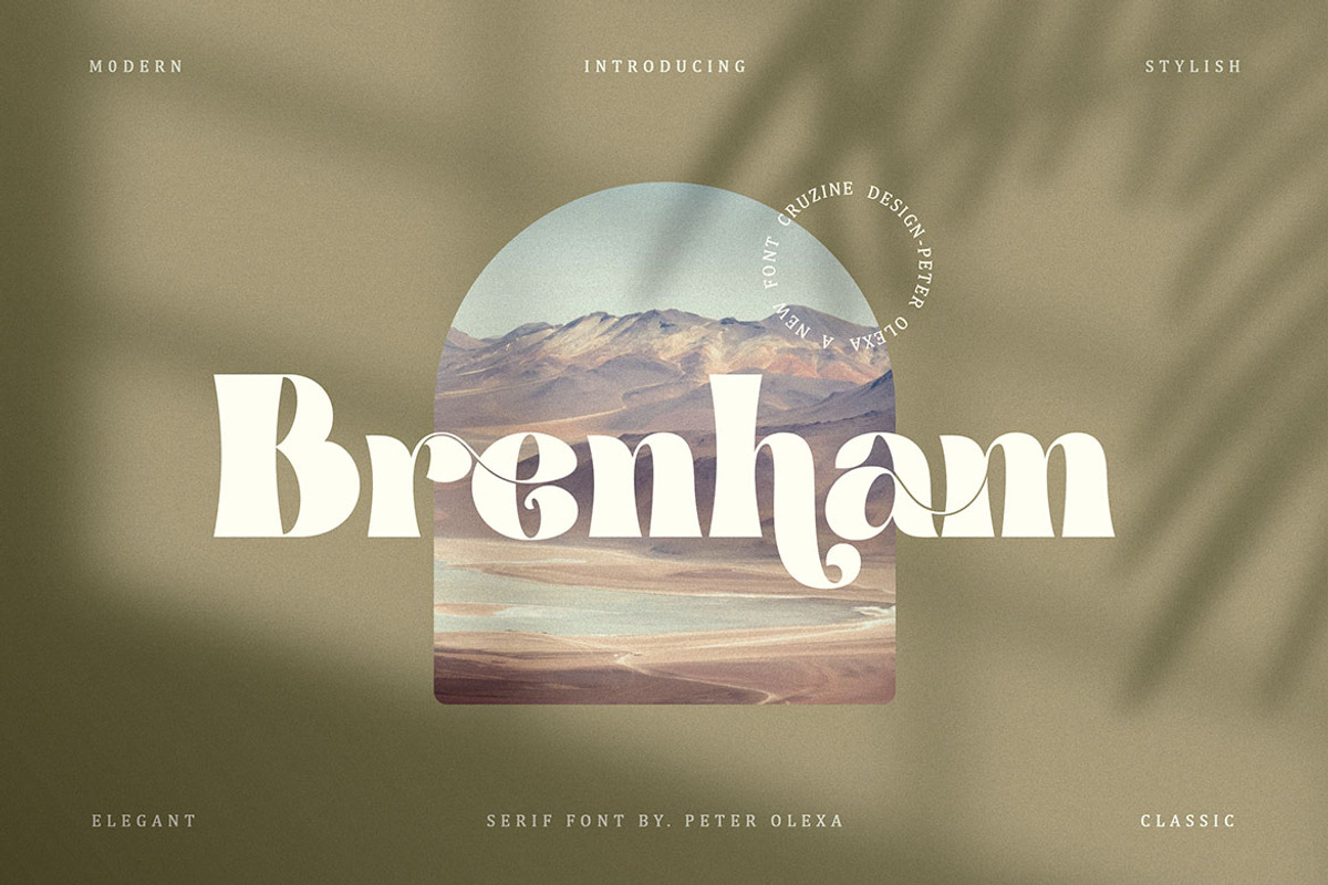 Brenham - Trendy Serif Font, a Serif Font by Cruzine (Photo 1 of 8)