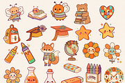 RETRO GROOVY BACK TO SCHOOL CLIPART, an Object Illustration by Daring Digies (Thumbnail 3 of 11)
